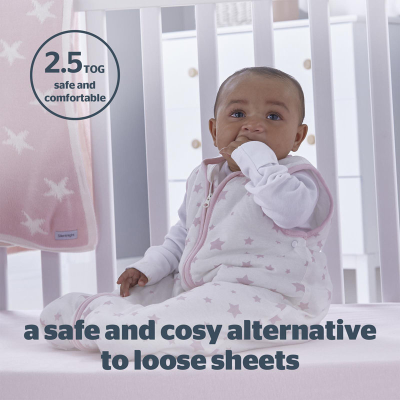 100% Cotton 2.5 TOG Swaddle, 50cm W x 90cm L, Pink