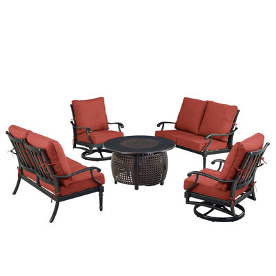 Ensemble de conversation d'extérieur pour 6 personnes avec coussins Paighton