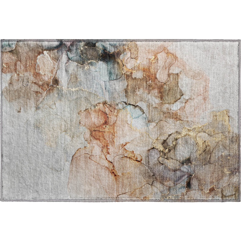 Premium Machine Washable Cerrito AMF520 Beige Rug, Rectangle 1'8" x 2'6"