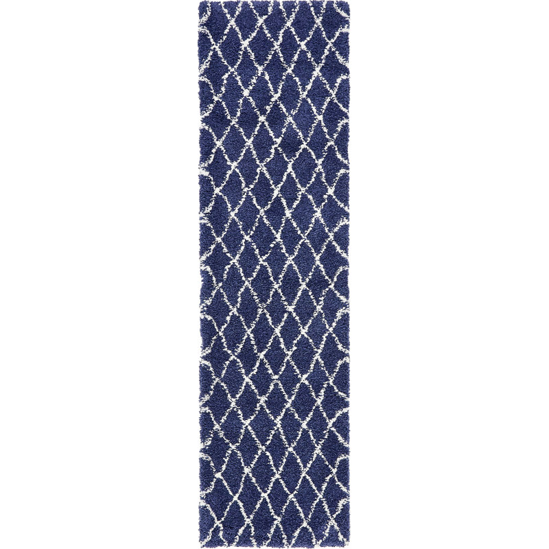 Scottsville Navy Blue/Ivory Rug, Runner 79 x 305cm