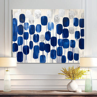 Dark Blue And Grey Symmetry In Motion - Abstract Cubism Metal Decor, Modern Metal Print