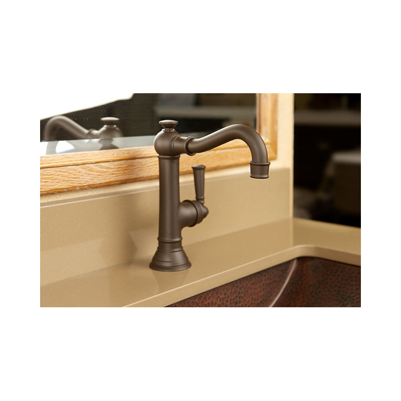 Jacobean Single Hole Bathroom Faucet with Drain Assembly, Matte White