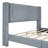 Queen Size Corduroy Platform Bed With Headboard-625341460
