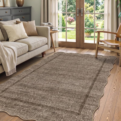 Tapis moderne en fausse laine pour salon et chambre à coucher