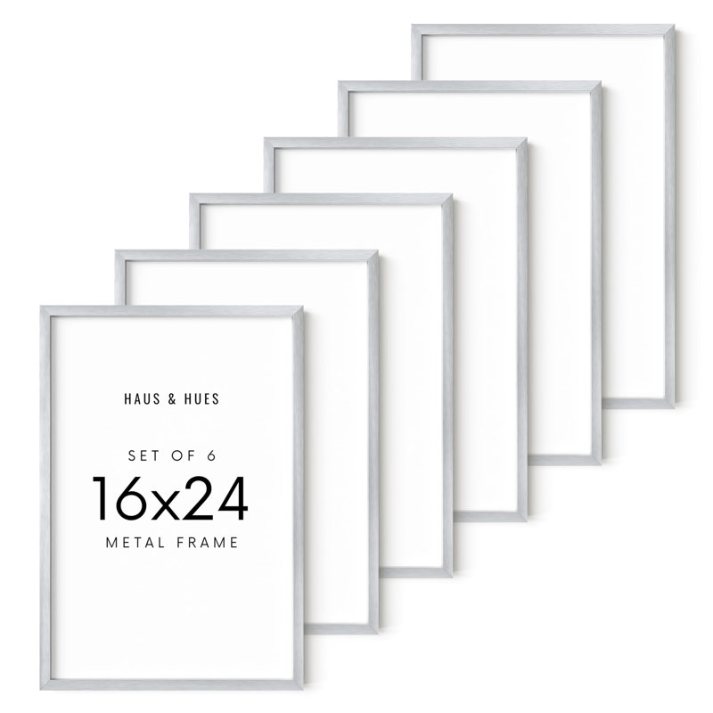 Cadre photo Lajavion - ensemble de 6, Silver, 16" W x 24" H