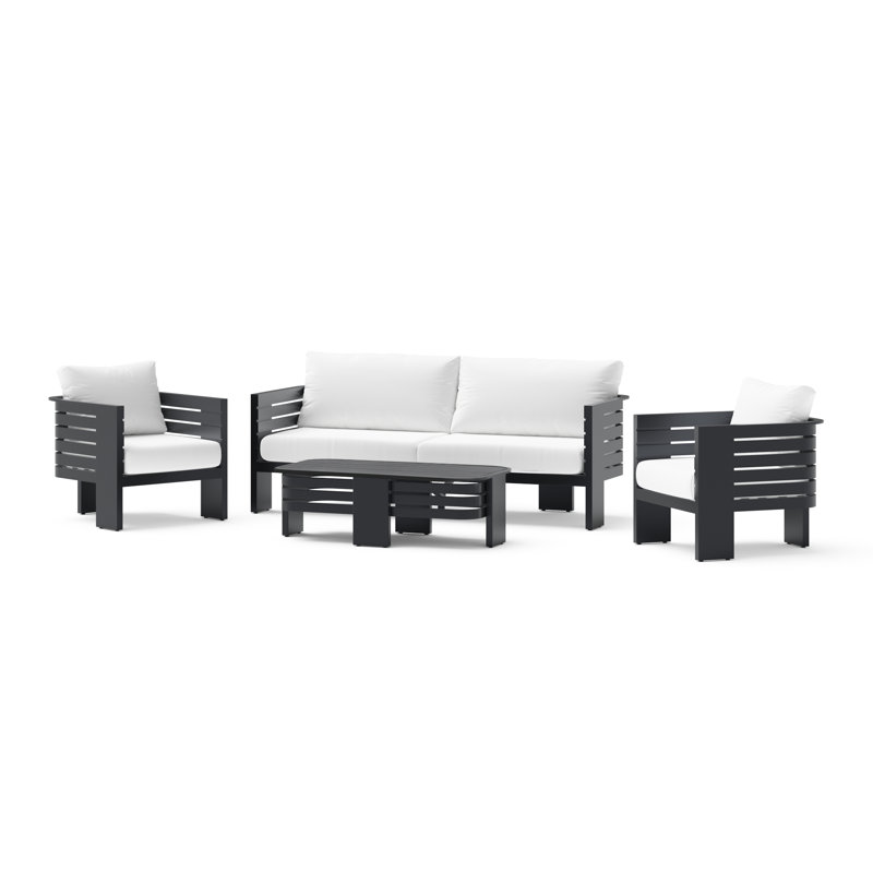 Ari 4Pc Deep Seating Furniture Set, White