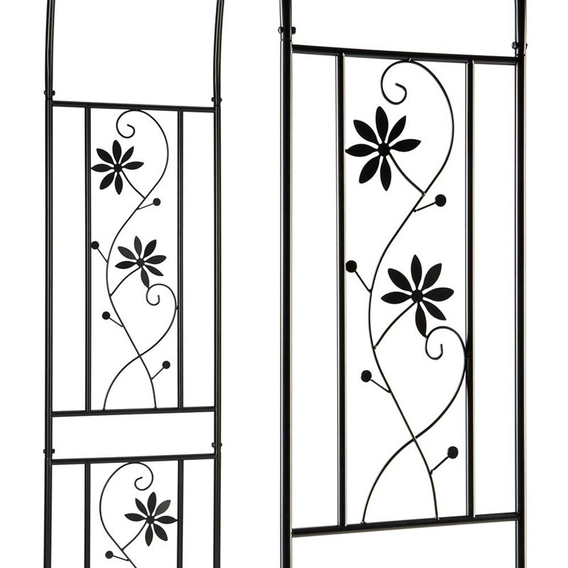 Fiora 135cm W x 39cm D Metal Arbour in Black