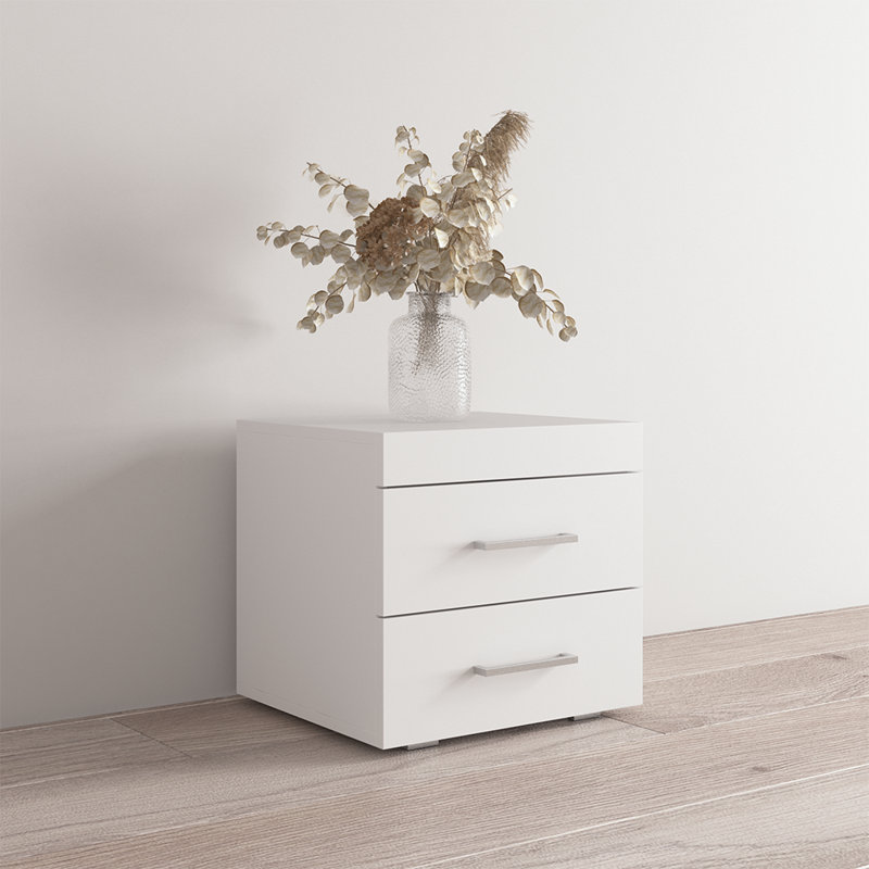 Perth Nightstand with Matte Finish, White