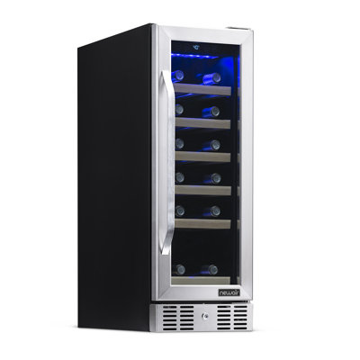 Newair 12" Built-In Single Zone 19 Bottle Compressor Wine Fridge, Stainless Steel