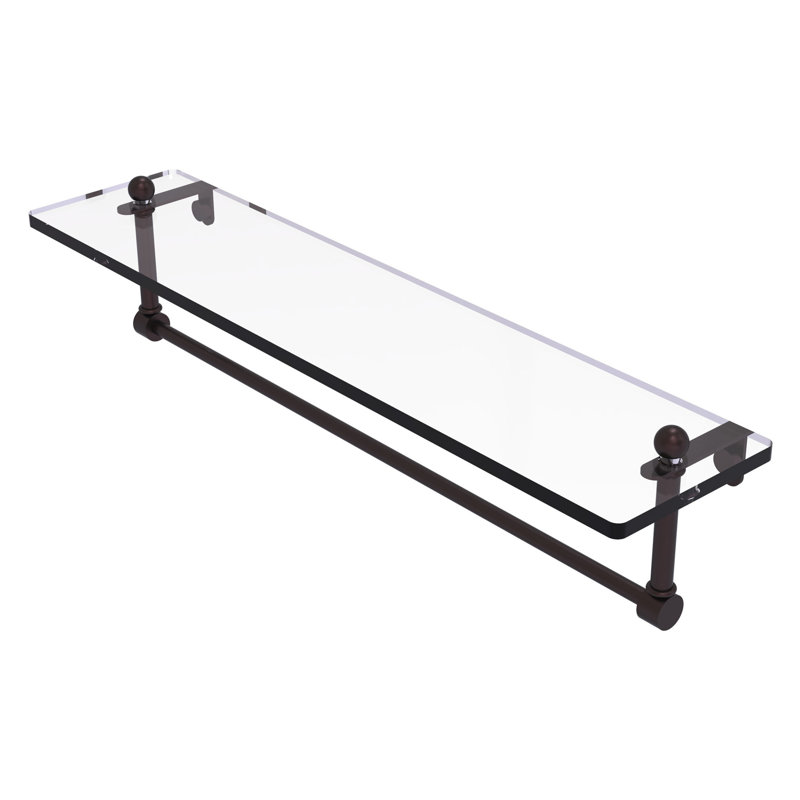 Ballenas Bracket Shelf with Towel Bar, 22", Antique Bronze