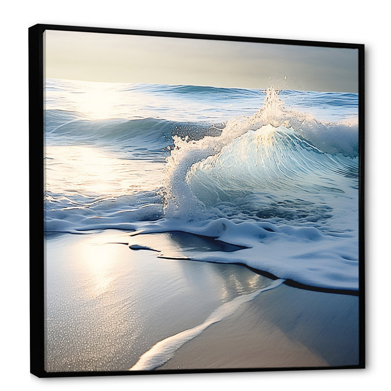 «Beach Wave Scenery Photo I - Coastal Waves», art mural, H 16 po x l 16 po x P 1 po, Cadre flottant noir