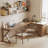 Brown Rectangular Solid Wood desks-107394701-107394705