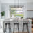 Jorinde 4-Light Modern Farmhouse Rectangle Black Metal  Chandelier with Seeded Glass Shade