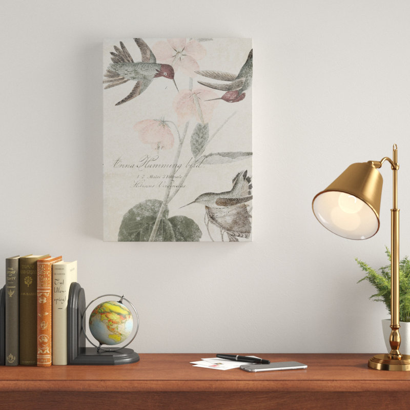 « mou colibris i », peinture sur toile tendue, H 19 po x l 14 po x P 2 po
