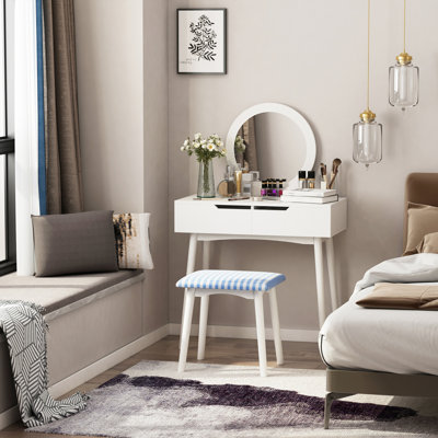 Ensemble de coiffeuse avec miroir et tabouret