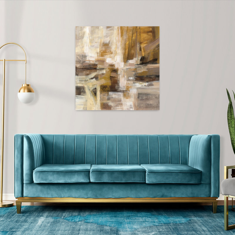 Ensoleillé contemporain avec art abstrait noir, H 36 po x l 36 po