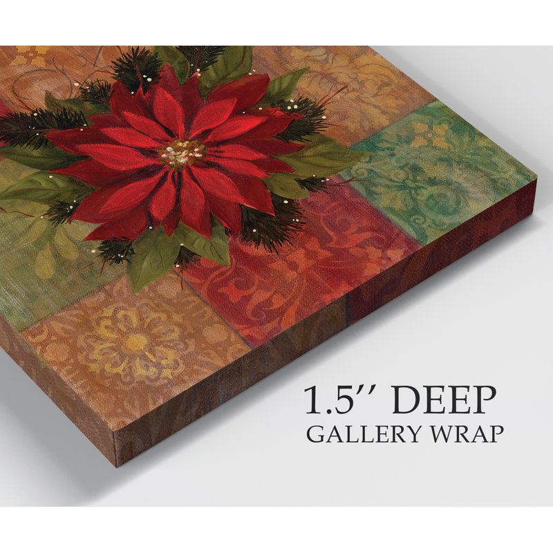 «9 Patch Poinsettia», reproduction sur toile tendue, H 32 po x l 32 po x P 1 po