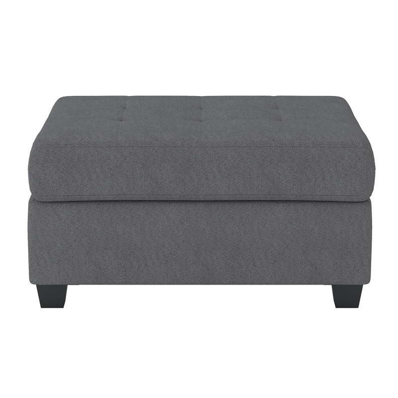 Meuble de salon moderne avec repose-pieds capitonné 1 pièce, Gris