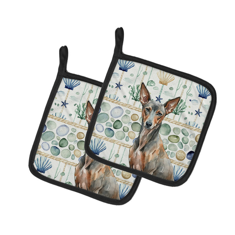 Paire de poignées en verre Xoloitzcuintli