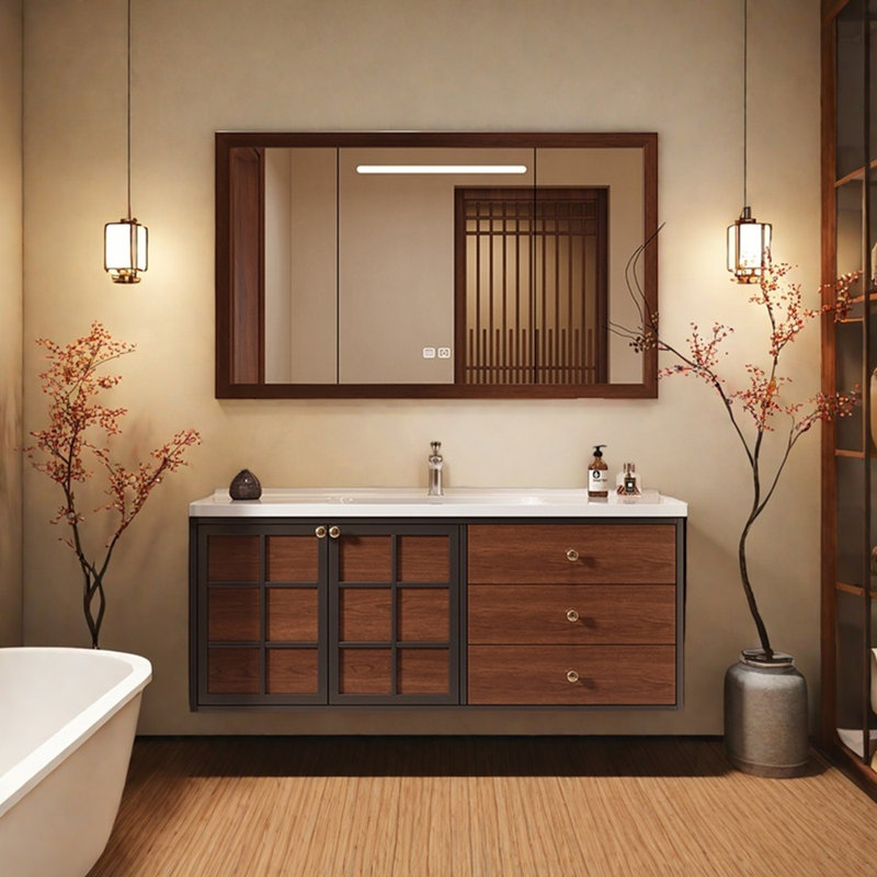 Light luxury retro high-end bathroom cabinet