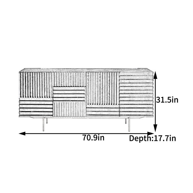 Buffet Minimalist, 31.5" H x 70.9" W x 17.7" D