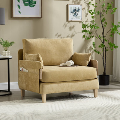 Chenille Upholstered Convertible Chair