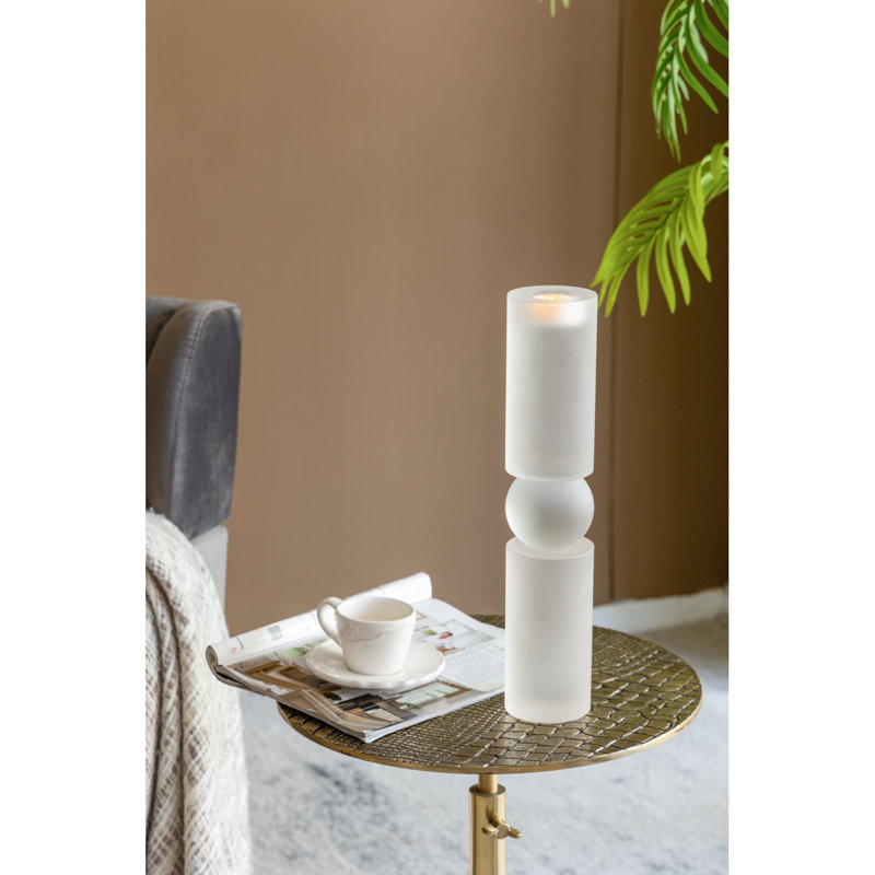 Grand porte-bougie en verre D3.1X15, H 15,03 po x l 3,13 po x P 3,13 po