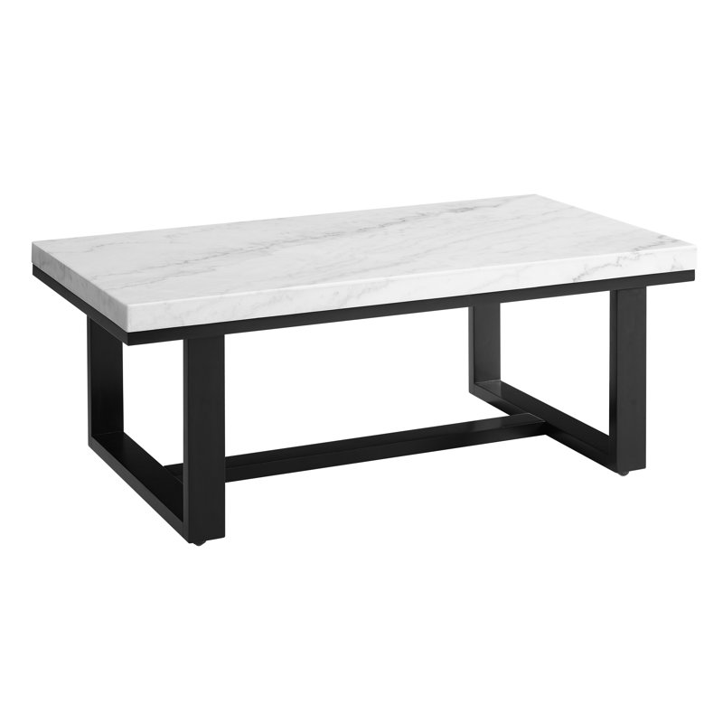 Anagabriel Marble Top Coffee Table, White