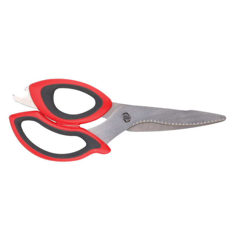Tovolo Kitchen Shears with Micro Serrated Blade and Bottle Opener, Candy Apple