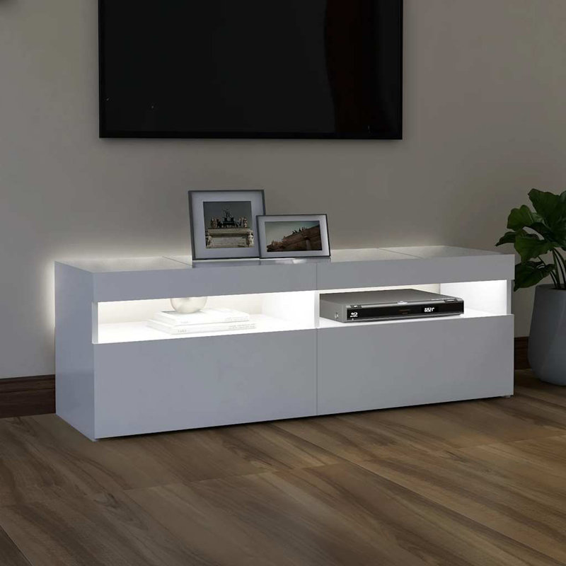 Stankiewicz TV Cabinet with LED Lights 120x35x40 cm, White