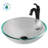 Glass Circular Vessel Bathroom Sink with Faucet-35841291