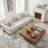 3 - Piece Upholstered Offwhite Chenille Modular Sectional Sofa with Armrests & Throw Pillows-502441075