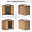 Remise de rangement pour l'extérieur 7 pi x 4 pi Outsunny, maisonnette de jardin avec fondation, 4 évents et 2 portes coulissantes faciles pour la cour, le patio, le garage, la pelouse, jaune