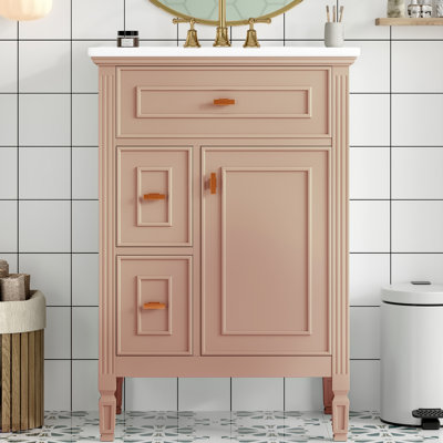 Meuble-lavabo simple 24 po avec comptoir en céramique 24 po