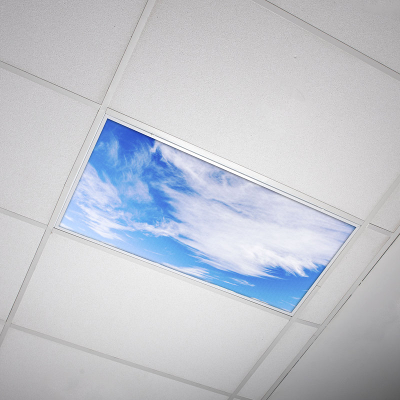 Cloud Classroom Fluorescent Light Covers for Ceiling Lights - For 2x4 Light Fixture - by Octo Lights