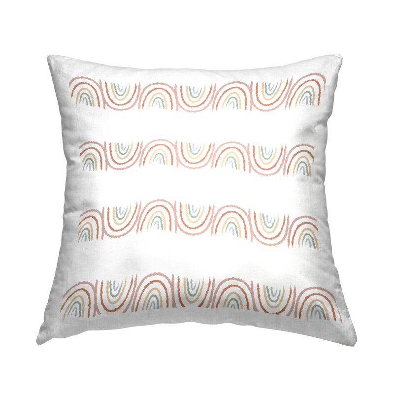 Coussin décoratif Wavy Whimsical Rainbow