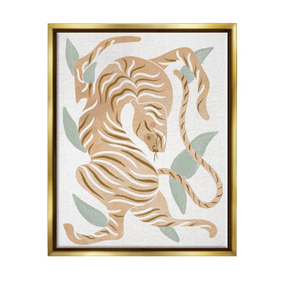 "Contemporary Tiger Wildlife Shapes" par Lil 'Rue - cadre flottant, impression sur toile