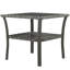 Table d'appoint d'extérieur en rotin avec tablette de rangement et plateau en verre trempé, table de bout carrée grise avec structure en aluminium | Idée de cadeau-1413087102