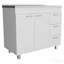 Armoire inférieure, 3 tiroirs, porte double pour la cuisine - blanc