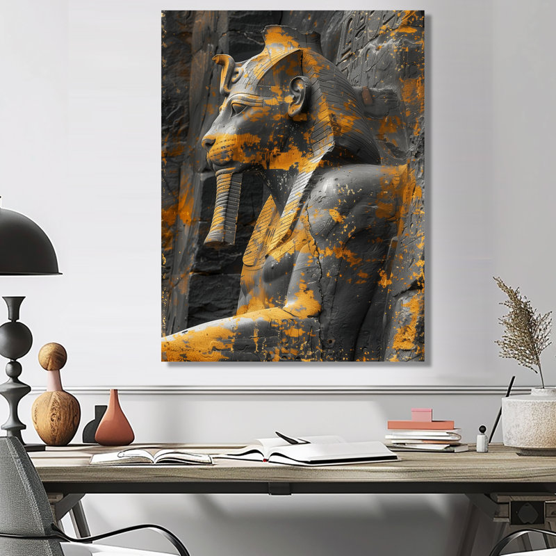  «Yellow Monicolin Sphinx Photo Mythical Creatures - Mythical Creatures, art mural, Sans cadre, métal