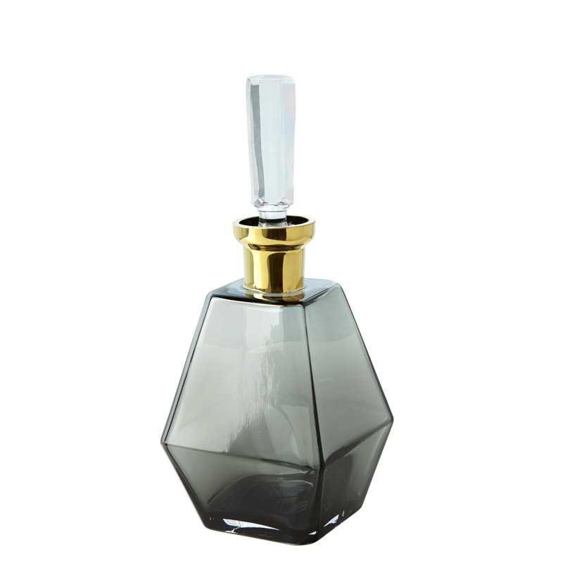 Smoke Decanter w/Gold Neck
