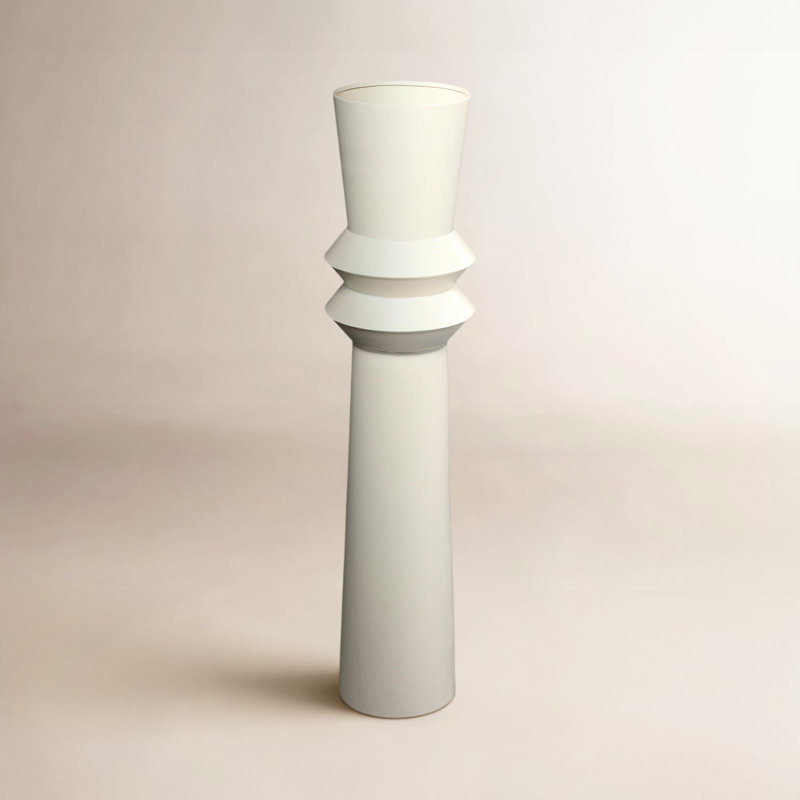 Mable Metal Floor Vase, Cream, 37.8" H x 8.5" W x 8.5" D