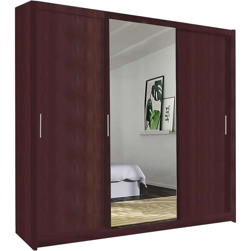 Chesky 3 Door Manufactured Wood Wardrobe, Wenge 