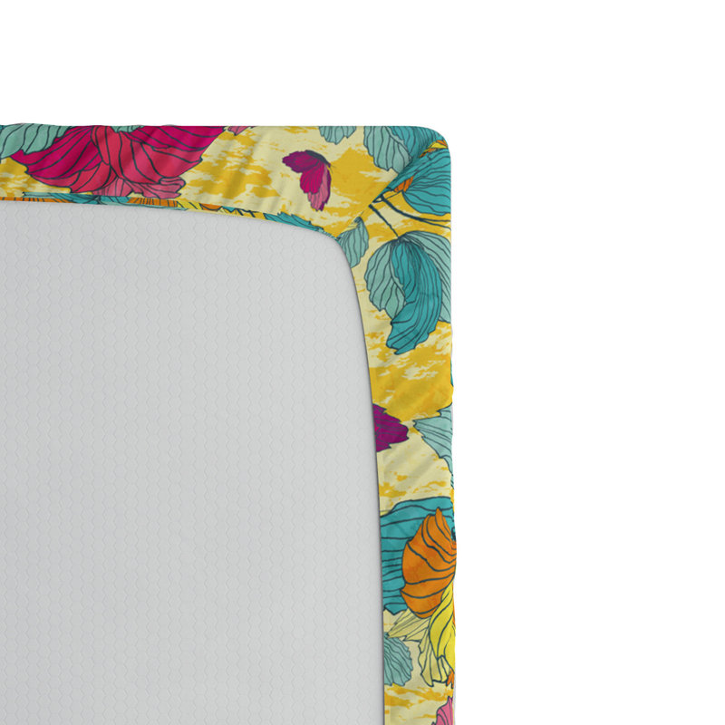Microfiber Floral Fitted Sheet, Full Fitted Sheet