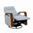 Swivel Glider Reclining Chair With Wooden Arms For Living Room