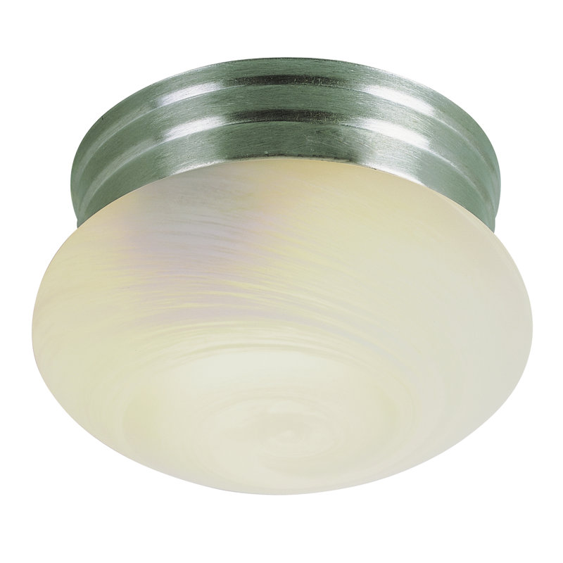 Ebel Glass Flush Mount, Brushed Nickel