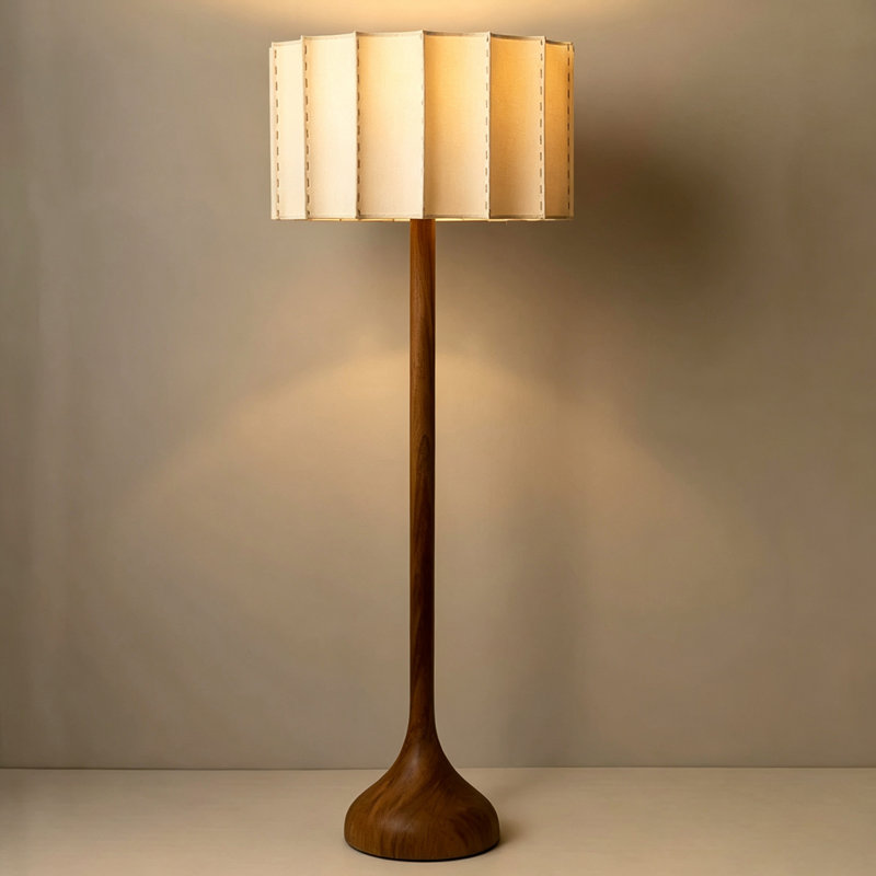 Lampe de salon en bois massif