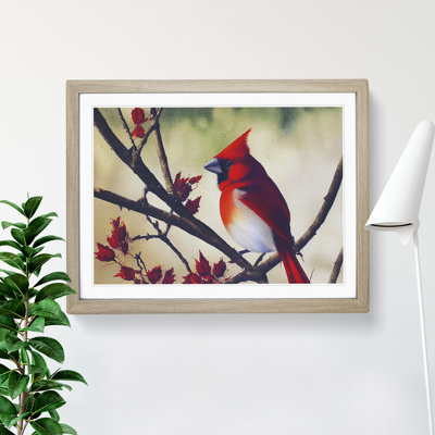 Watercolour Cardinal Bird Vol.5 - Framed Print