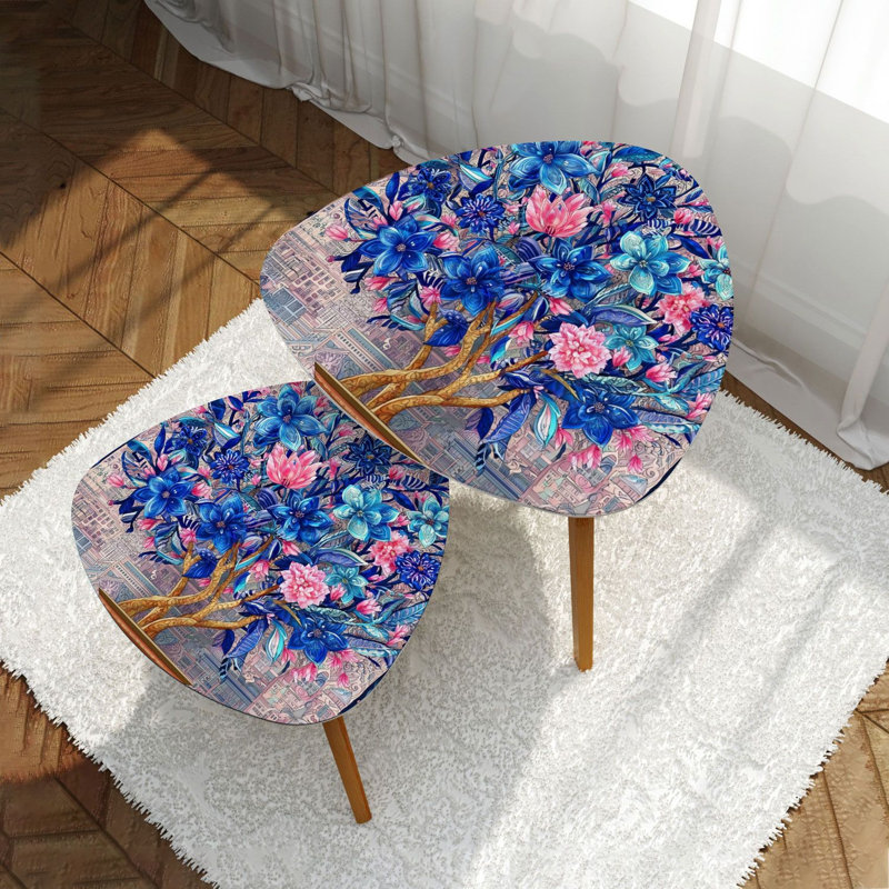 Ensemble de 2 tables basses gigognes Triangle