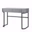 Table de coiffeuse à maquillage de 39 po avec base en acier inoxydable, coiffeuse à miroir avec 2 tiroirs, bureau et bureau polyvalents, gris, pour la chambre à coucher